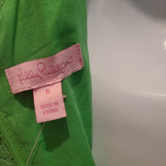Lilly Pulitzer Posey Dress Style #47606 Green Daisy Lane Lace Size 6 Women's NWT - Picture 9 of 16
